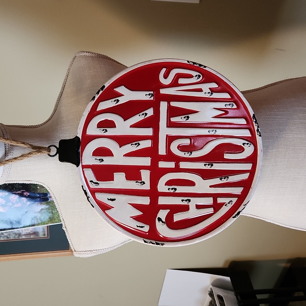 Vintage Merry Christmas hanging sign